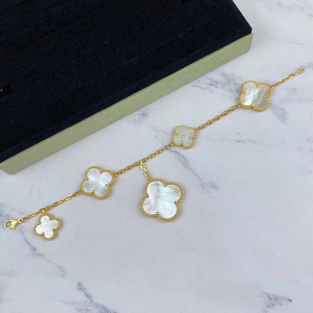 [Lumi Jewelry]MAGIC CLOVER MOP GOLD BRACELET 5 MOTIFS