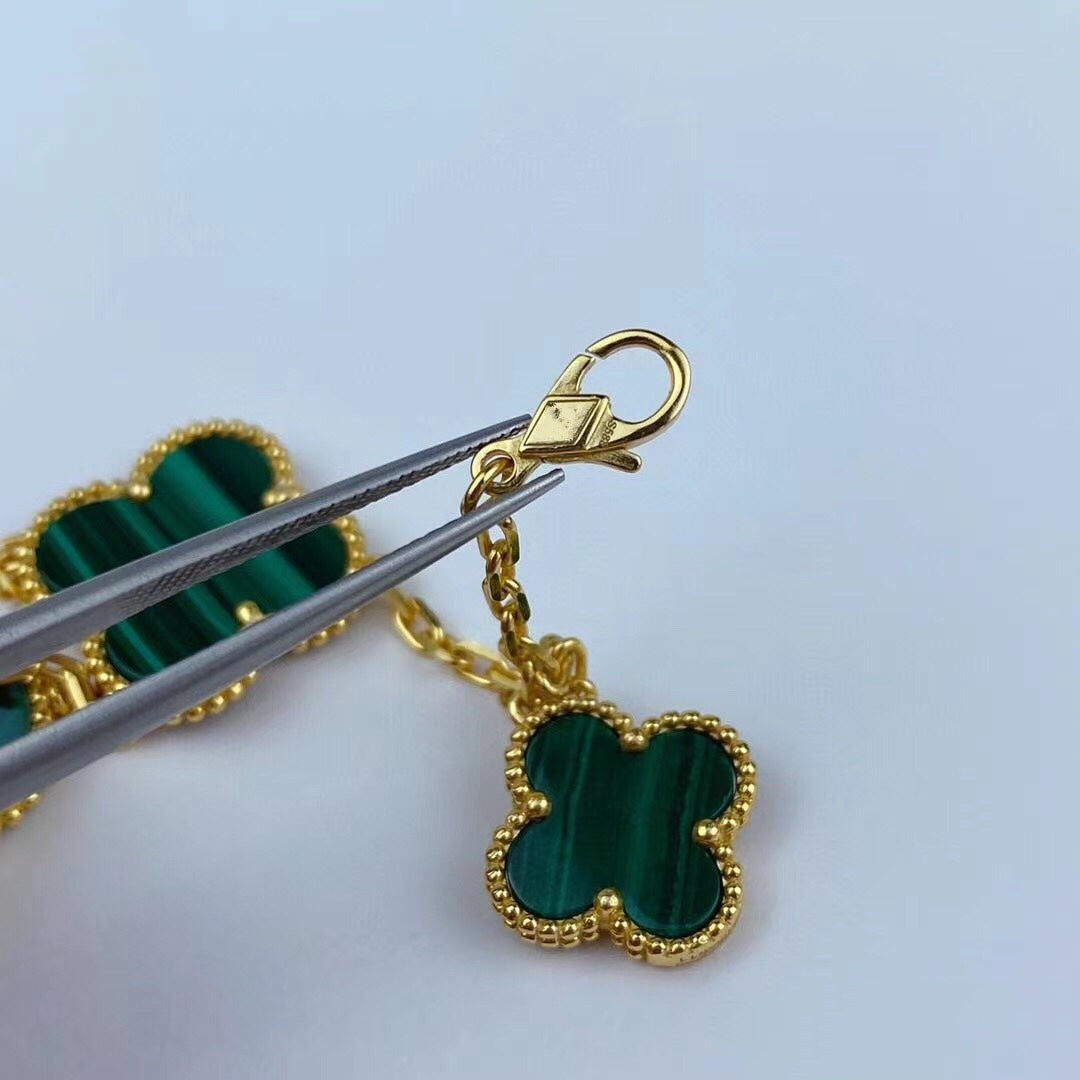 [Lumi Jewelry]MAGIC CLOVER MALACHITE GOLD BRACELET 5 MOTIFS