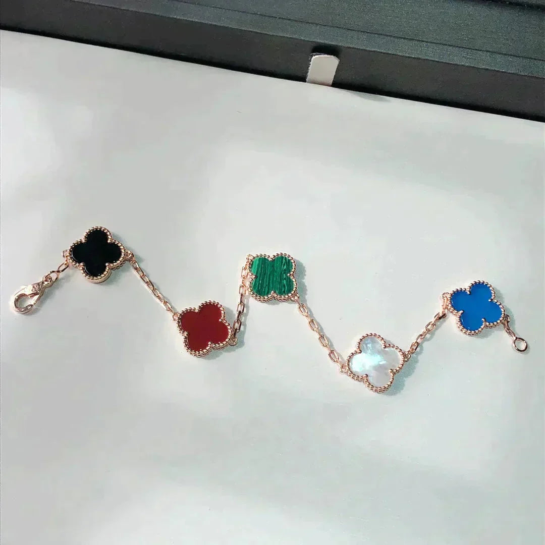 [Lumi Jewelry]CLOVER 5 MOTIFS MULTICOLOR  BRACELET