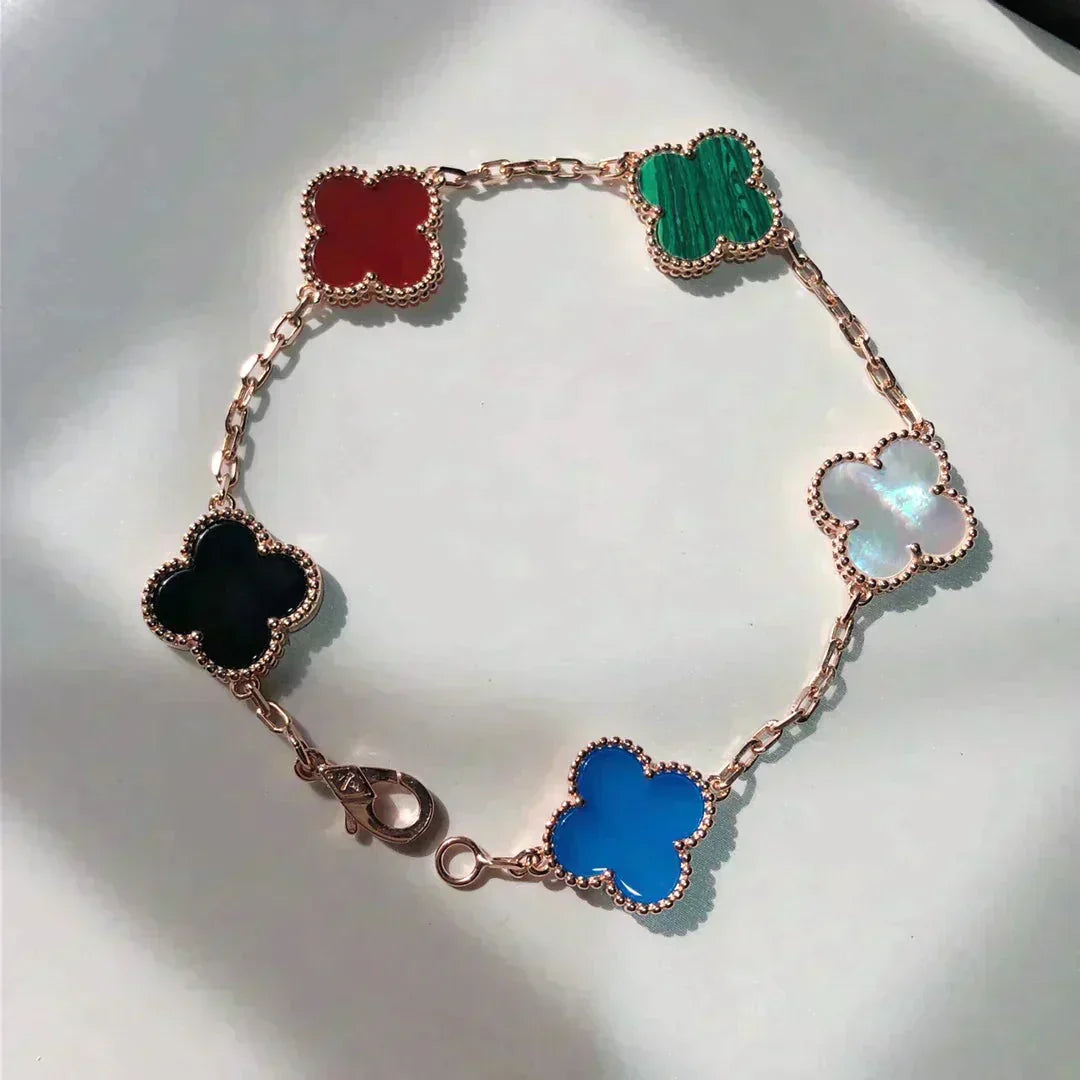 [Lumi Jewelry]CLOVER 5 MOTIFS MULTICOLOR  BRACELET