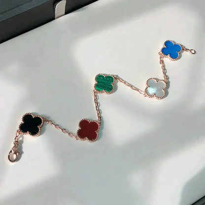 [Lumi Jewelry]CLOVER 5 MOTIFS MULTICOLOR  BRACELET