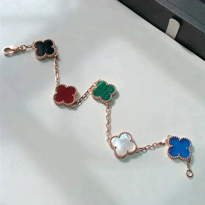 [Lumi Jewelry]CLOVER 5 MOTIFS MULTICOLOR  BRACELET