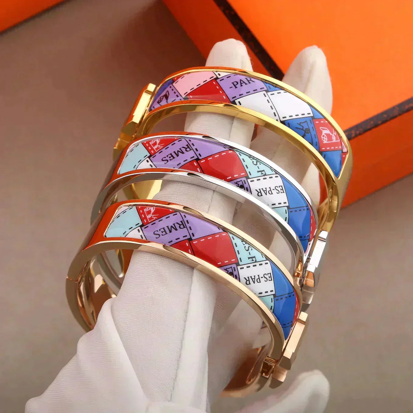 [Lumi Jewelry]H BRACELET DOTTED BORDER 12MM