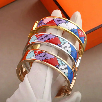[Lumi Jewelry]H BRACELET DOTTED BORDER 12MM