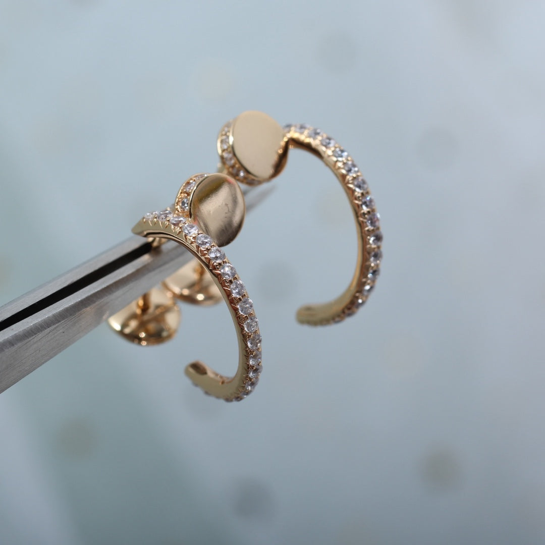 [Lumi Jewelry]JUSTE EARRINGS 12.75MM PINK GOLD DIAMOND