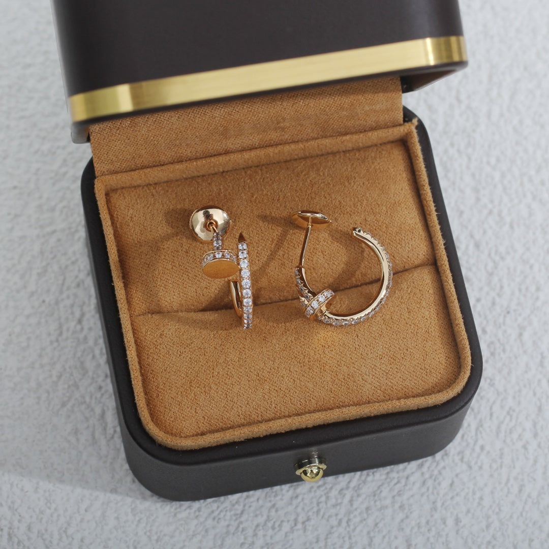 [Lumi Jewelry]JUSTE EARRINGS 12.75MM PINK GOLD DIAMOND