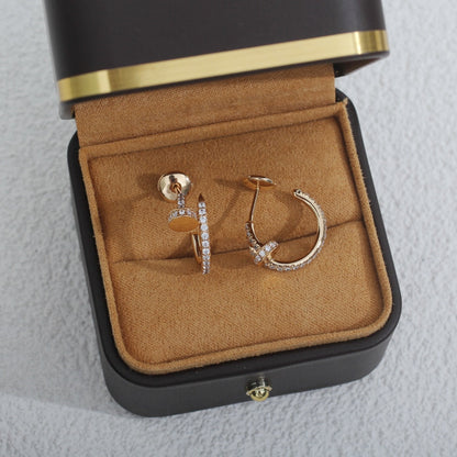 [Lumi Jewelry]JUSTE EARRINGS 12.75MM PINK GOLD DIAMOND