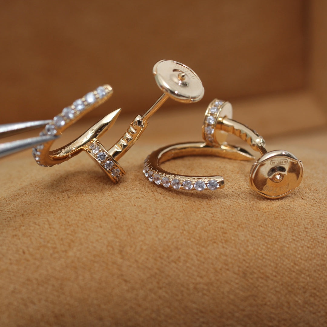 [Lumi Jewelry]JUSTE EARRINGS 12.75MM PINK GOLD DIAMOND