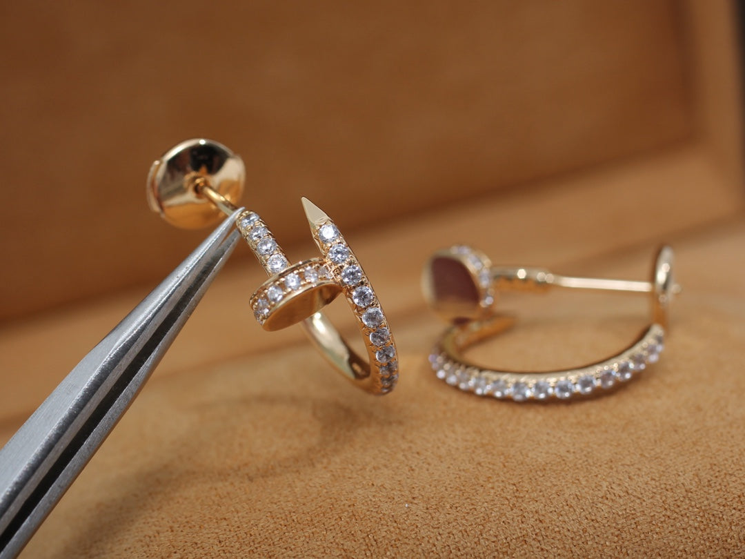 [Lumi Jewelry]JUSTE EARRINGS 12.75MM PINK GOLD DIAMOND