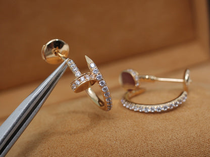 [Lumi Jewelry]JUSTE EARRINGS 12.75MM PINK GOLD DIAMOND