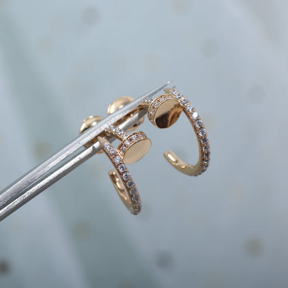 [Lumi Jewelry]JUSTE EARRINGS 12.75MM PINK GOLD DIAMOND