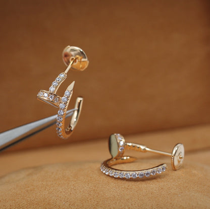 [Lumi Jewelry]JUSTE EARRINGS 12.75MM PINK GOLD DIAMOND
