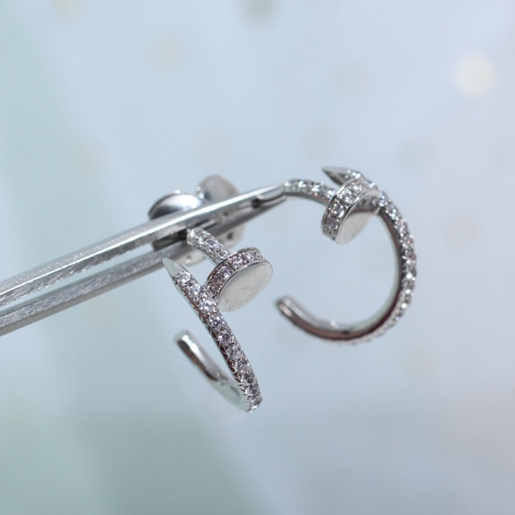 [Lumi Jewelry]JUSTE EARRINGS 12.75MM SILVER DIAMOND