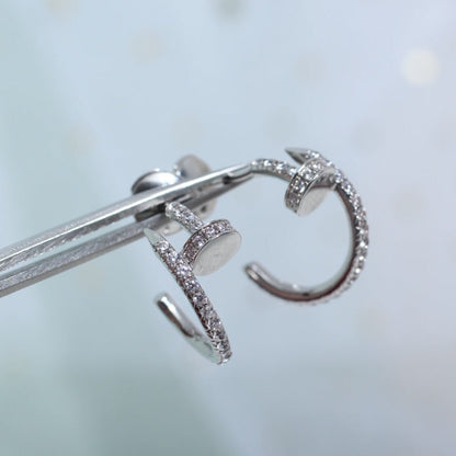 [Lumi Jewelry]JUSTE EARRINGS 12.75MM SILVER DIAMOND