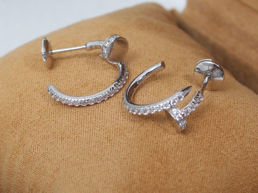 [Lumi Jewelry]JUSTE EARRINGS 12.75MM SILVER DIAMOND