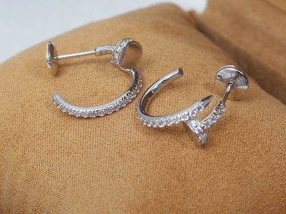 [Lumi Jewelry]JUSTE EARRINGS 12.75MM SILVER DIAMOND