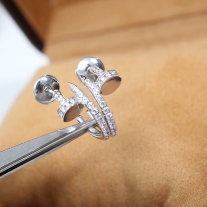 [Lumi Jewelry]JUSTE EARRINGS 12.75MM SILVER DIAMOND