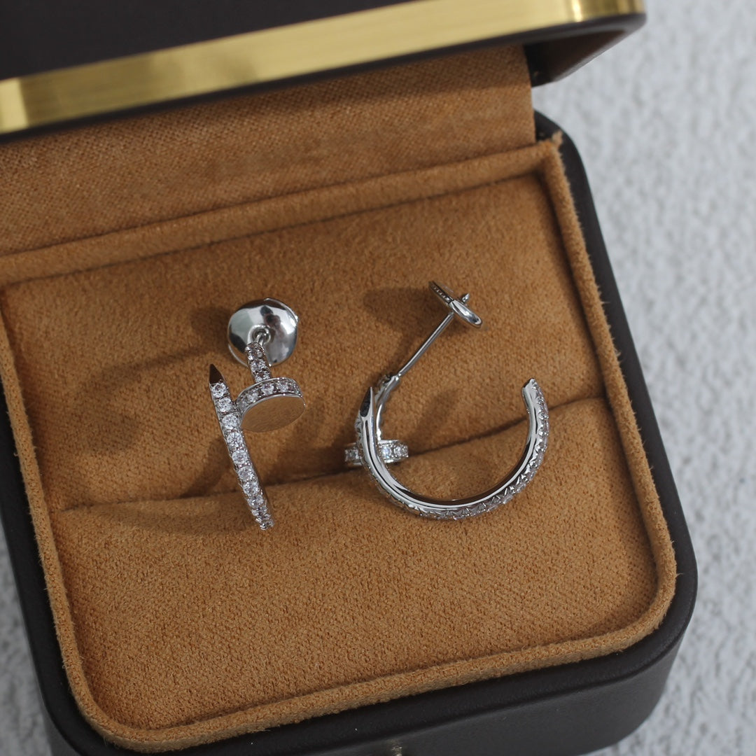 [Lumi Jewelry]JUSTE EARRINGS 12.75MM SILVER DIAMOND