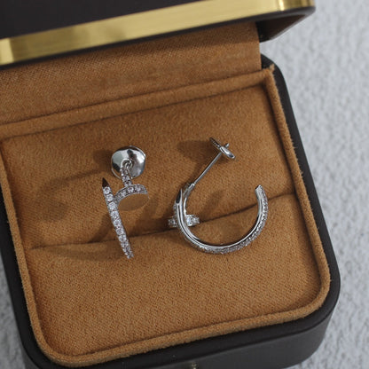 [Lumi Jewelry]JUSTE EARRINGS 12.75MM SILVER DIAMOND
