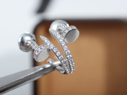 [Lumi Jewelry]JUSTE EARRINGS 12.75MM SILVER DIAMOND