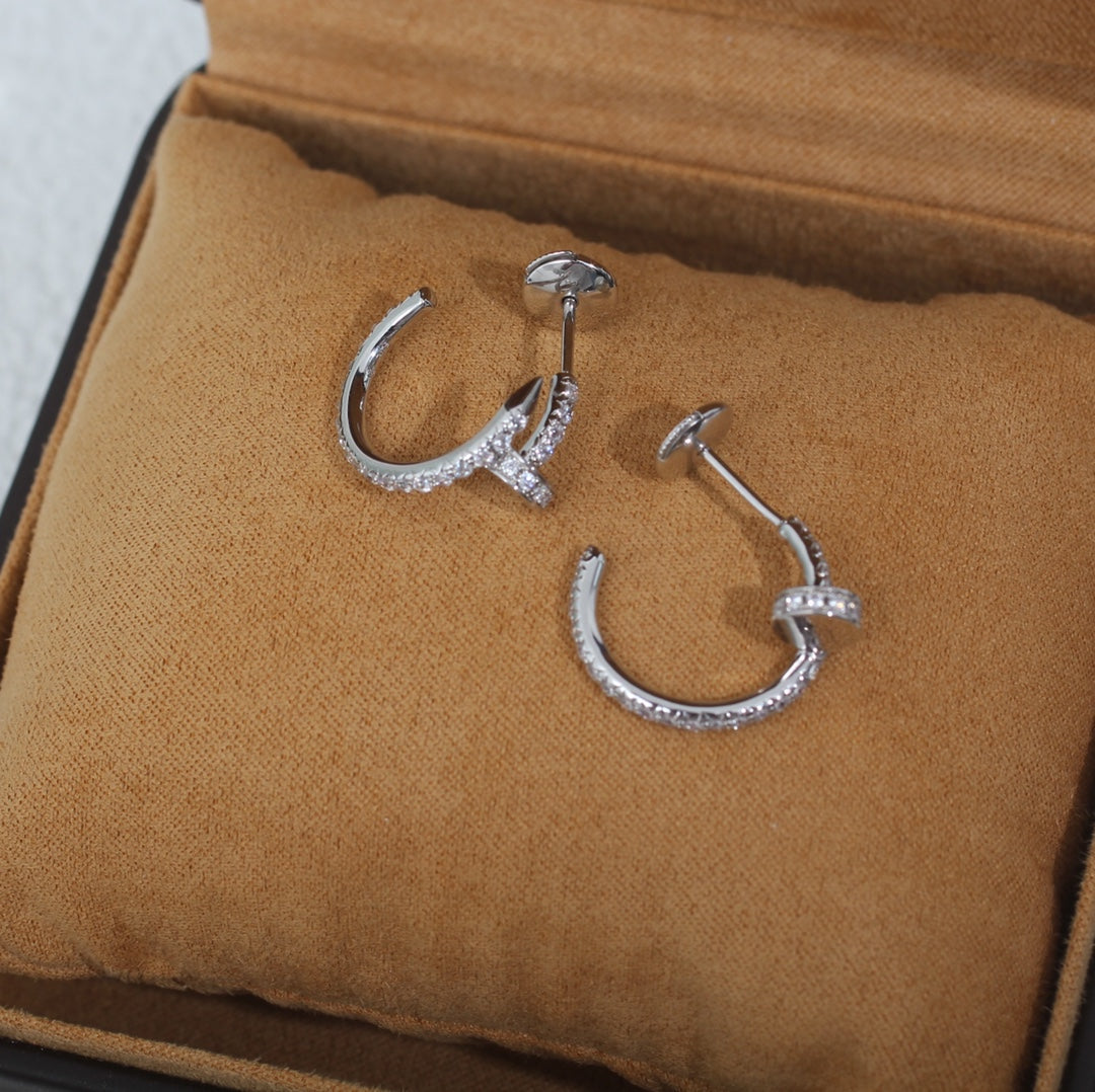 [Lumi Jewelry]JUSTE EARRINGS 12.75MM SILVER DIAMOND