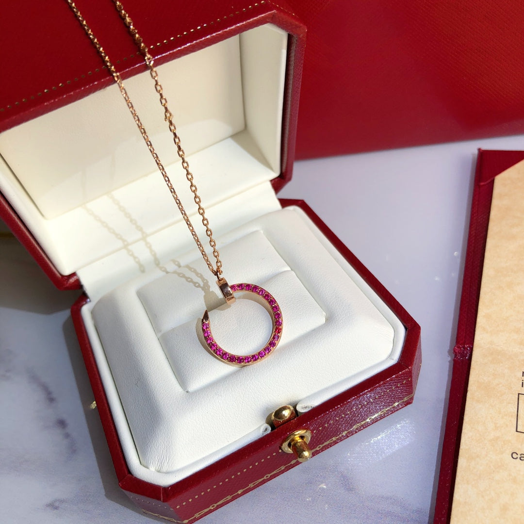 [Lumi Jewelry]JUSTE NECKLACE RED FULL DIAMONDS