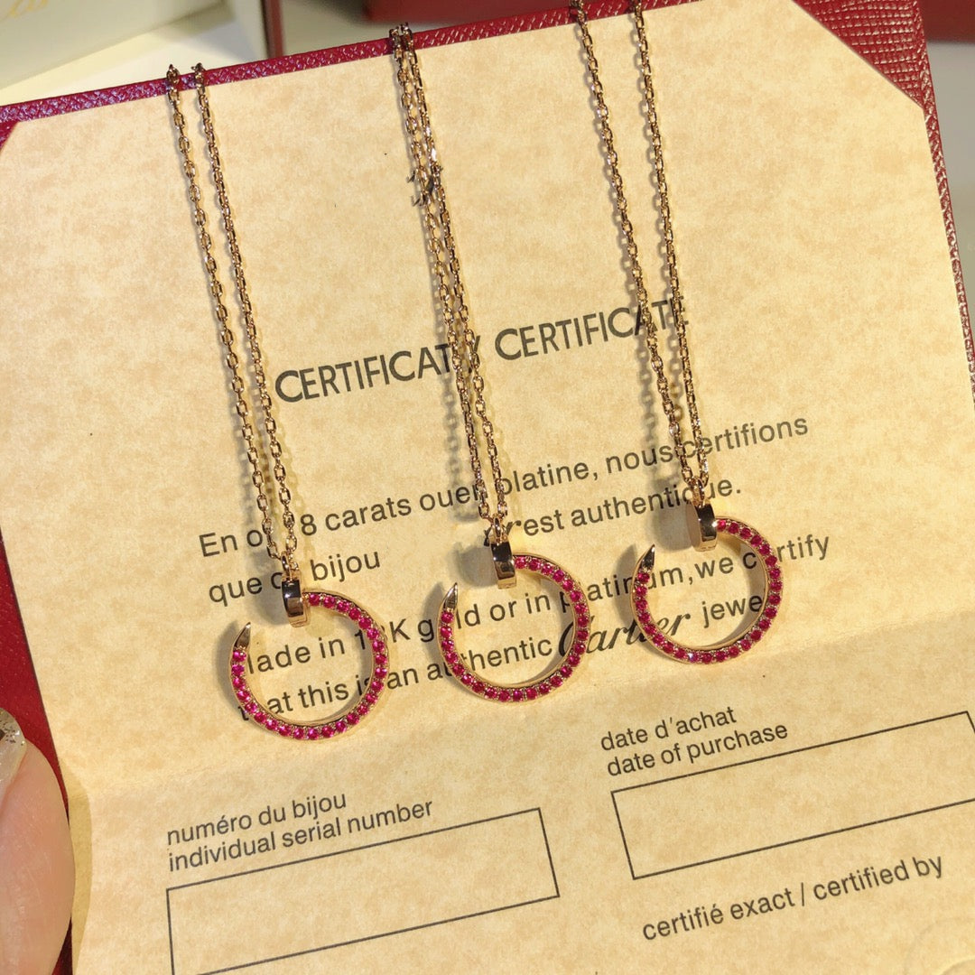 [Lumi Jewelry]JUSTE NECKLACE GOLD RED DIAMONDS