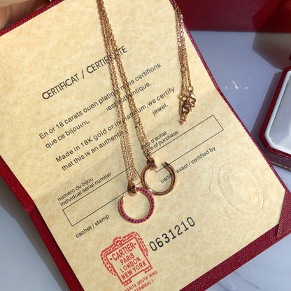 [Lumi Jewelry]JUSTE NECKLACE RED FULL DIAMONDS