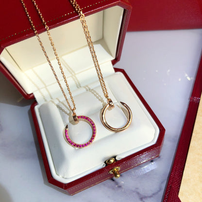 [Lumi Jewelry]JUSTE NECKLACE GOLD RED DIAMONDS