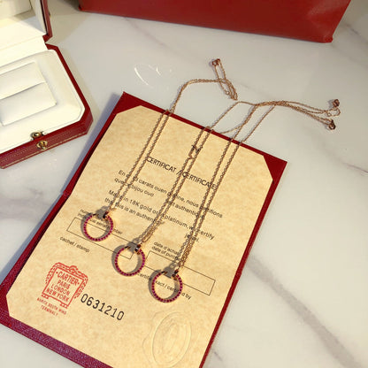 [Lumi Jewelry]JUSTE NECKLACE GOLD RED DIAMONDS