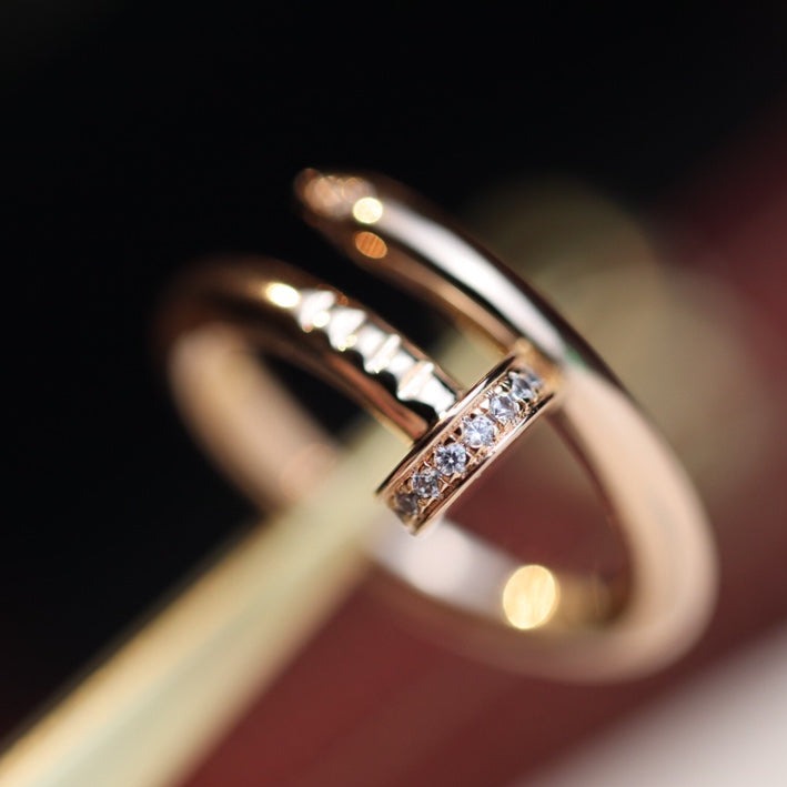 [Lumi Jewelry]JUSTE RING 2.65MM PINK GOLD DIAMOND