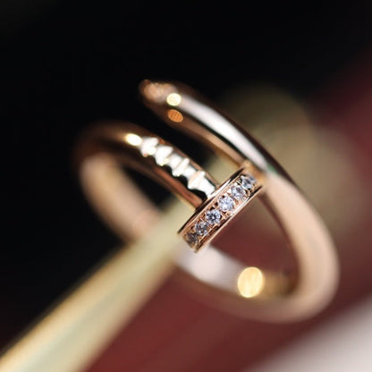[Lumi Jewelry]JUSTE RING 2.65MM PINK GOLD DIAMOND