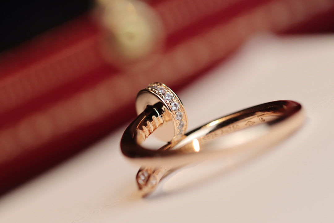 [Lumi Jewelry]JUSTE RING 2.65MM PINK GOLD DIAMOND