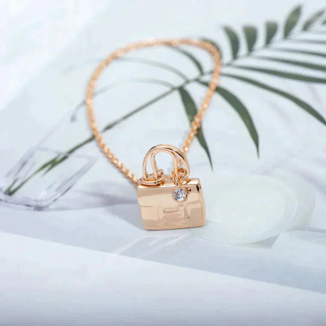 [Lumi Jewelry]AMULETTE PEDANT ROSE GOLD NECKLACE