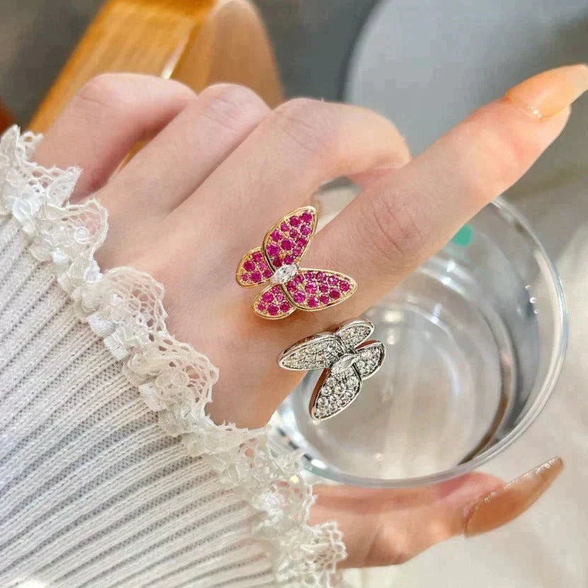 [Lumi Jewelry]TWIN BUTTERFLY DIAMOND RING