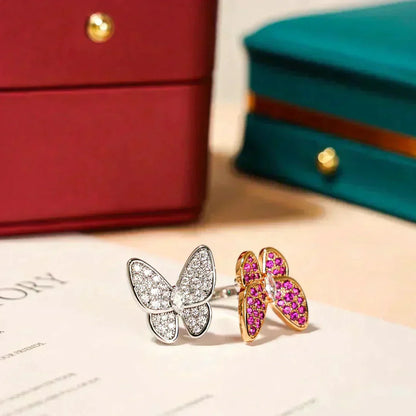 [Lumi Jewelry]TWIN BUTTERFLY DIAMOND RING