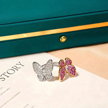 [Lumi Jewelry]TWIN BUTTERFLY DIAMOND RING