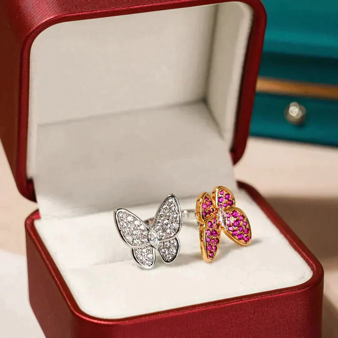 [Lumi Jewelry]TWIN BUTTERFLY DIAMOND RING