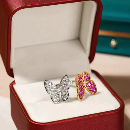 [Lumi Jewelry]TWIN BUTTERFLY DIAMOND RING