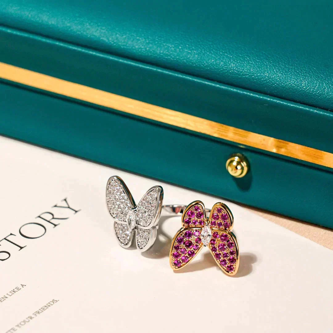 [Lumi Jewelry]TWIN BUTTERFLY DIAMOND RING