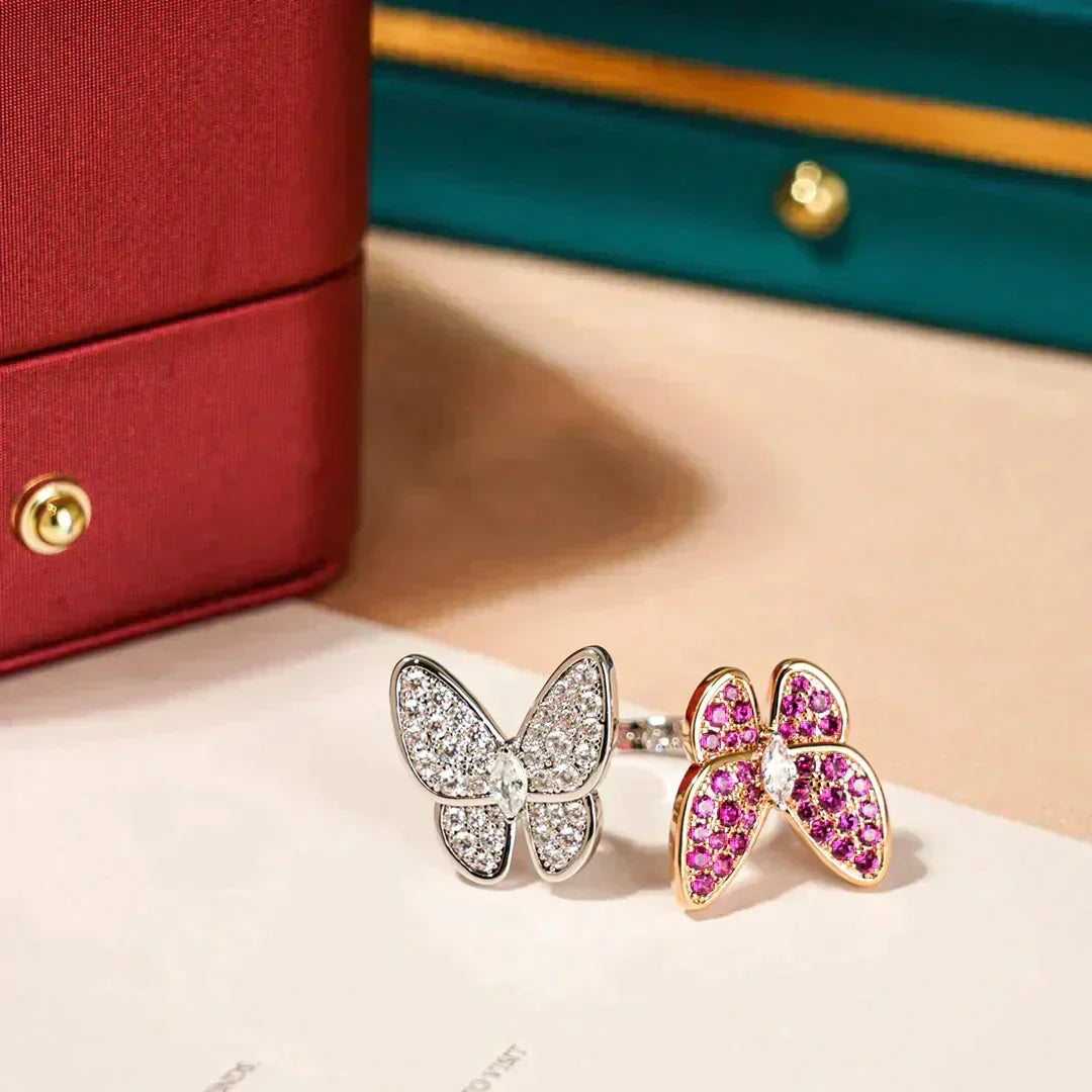 [Lumi Jewelry]TWIN BUTTERFLY DIAMOND RING