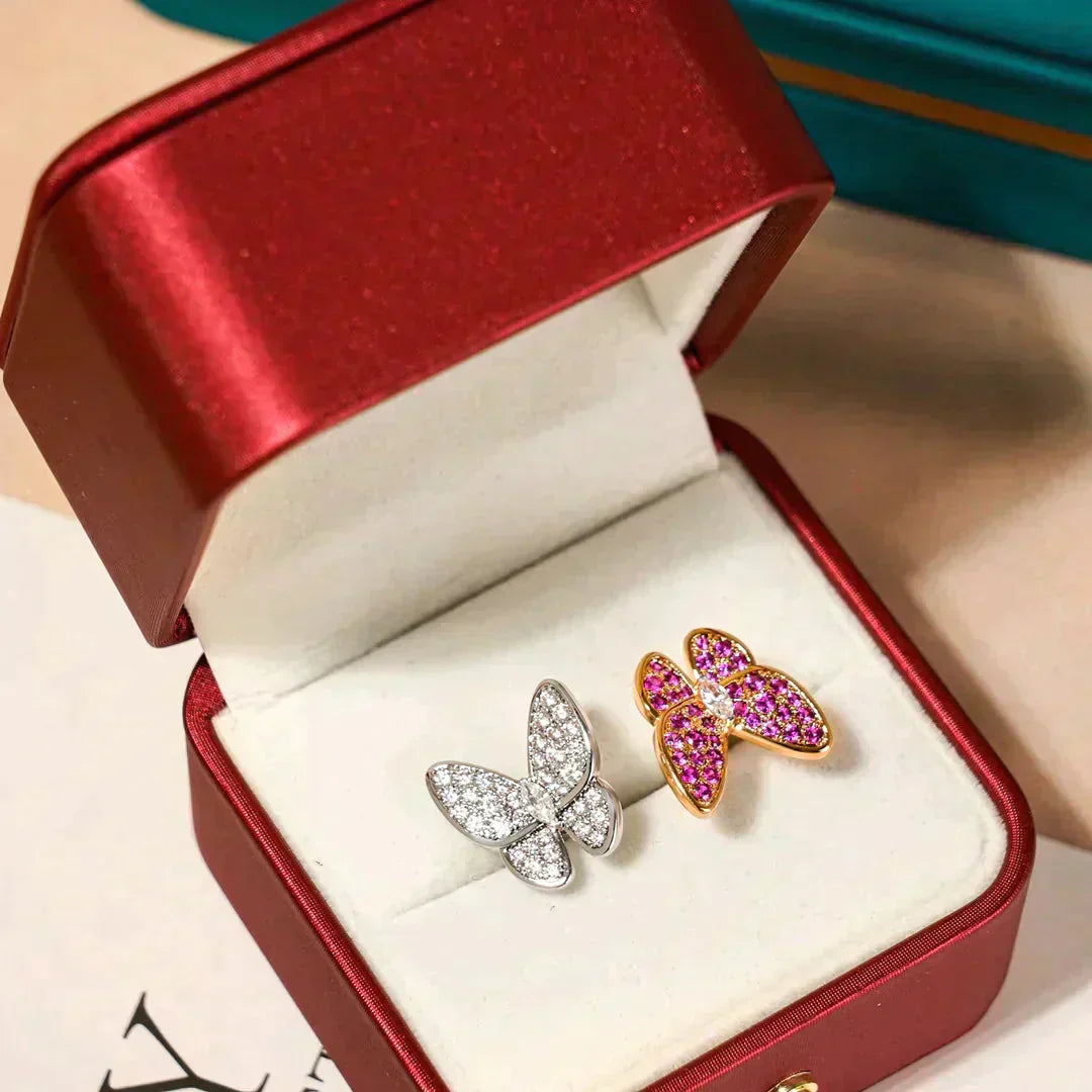 [Lumi Jewelry]TWIN BUTTERFLY DIAMOND RING