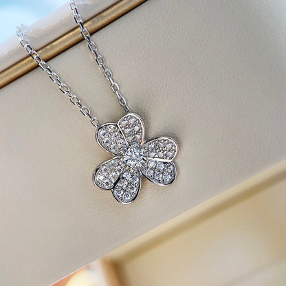 [Lumi Jewelry]CLOVER DIAMOND NECKLACE SILVER