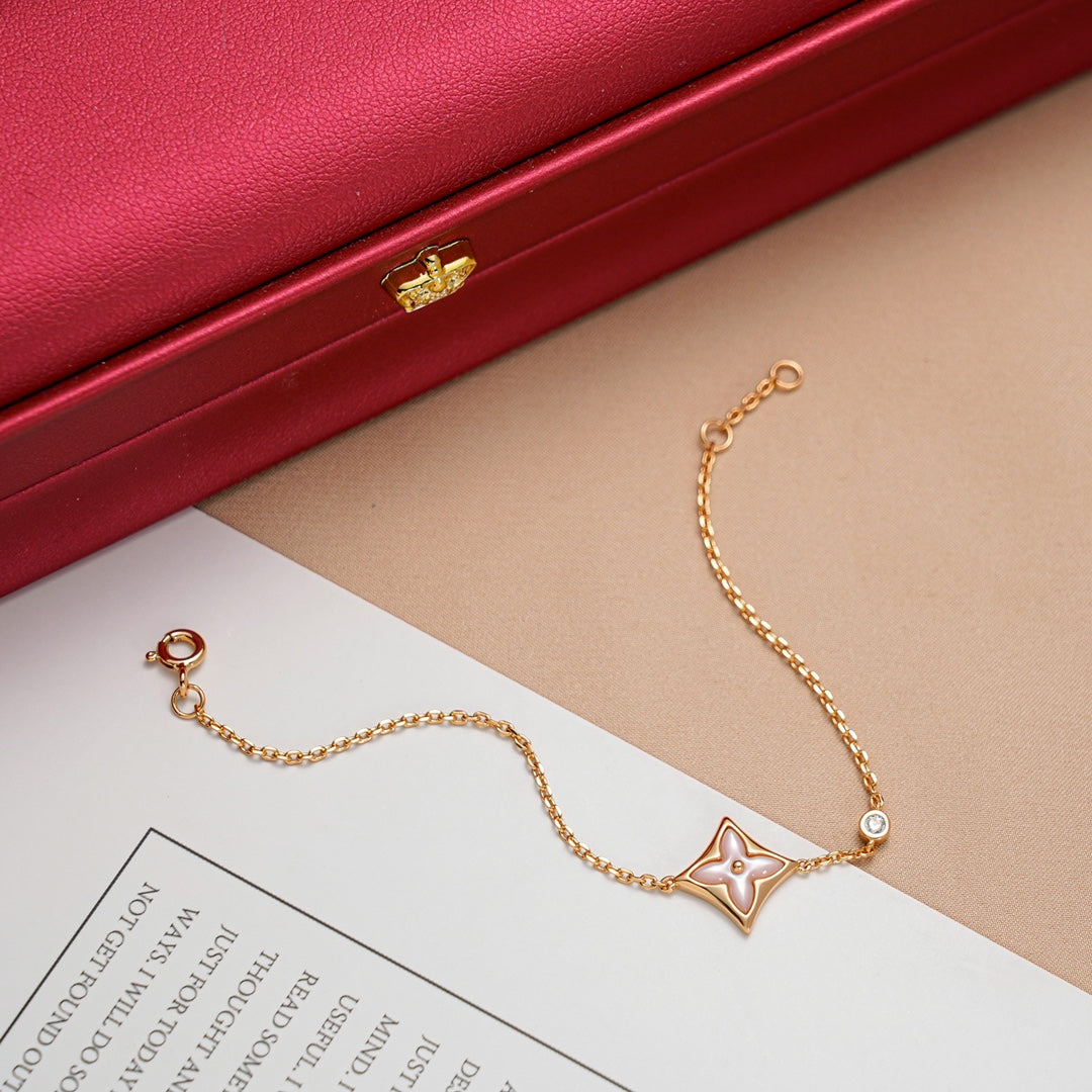 [Lumi Jewelry]STAR 1 DIAMOND PINK GOLD BRACELET