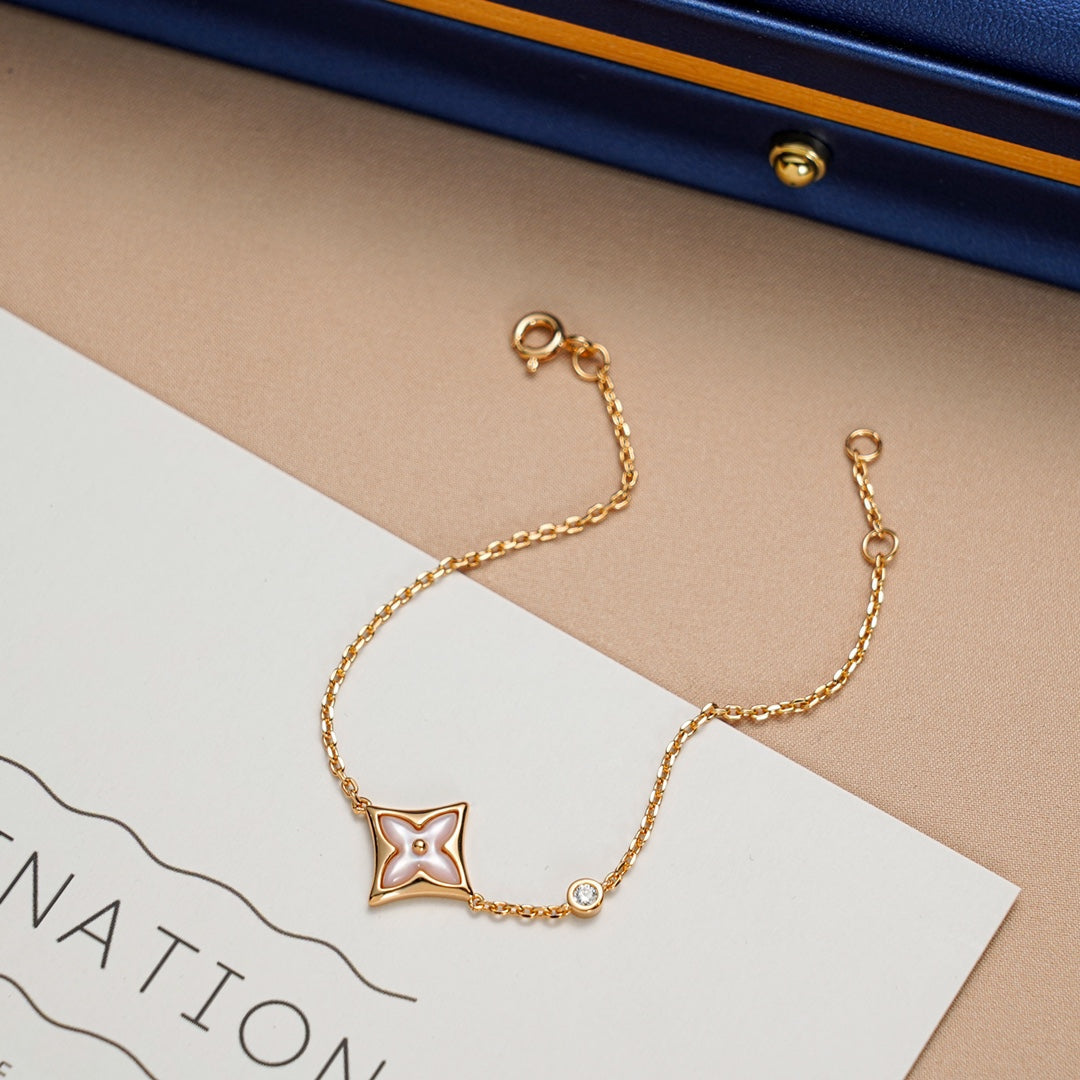 [Lumi Jewelry]STAR 1 DIAMOND PINK GOLD BRACELET