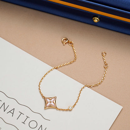 [Lumi Jewelry]STAR 1 DIAMOND PINK GOLD BRACELET