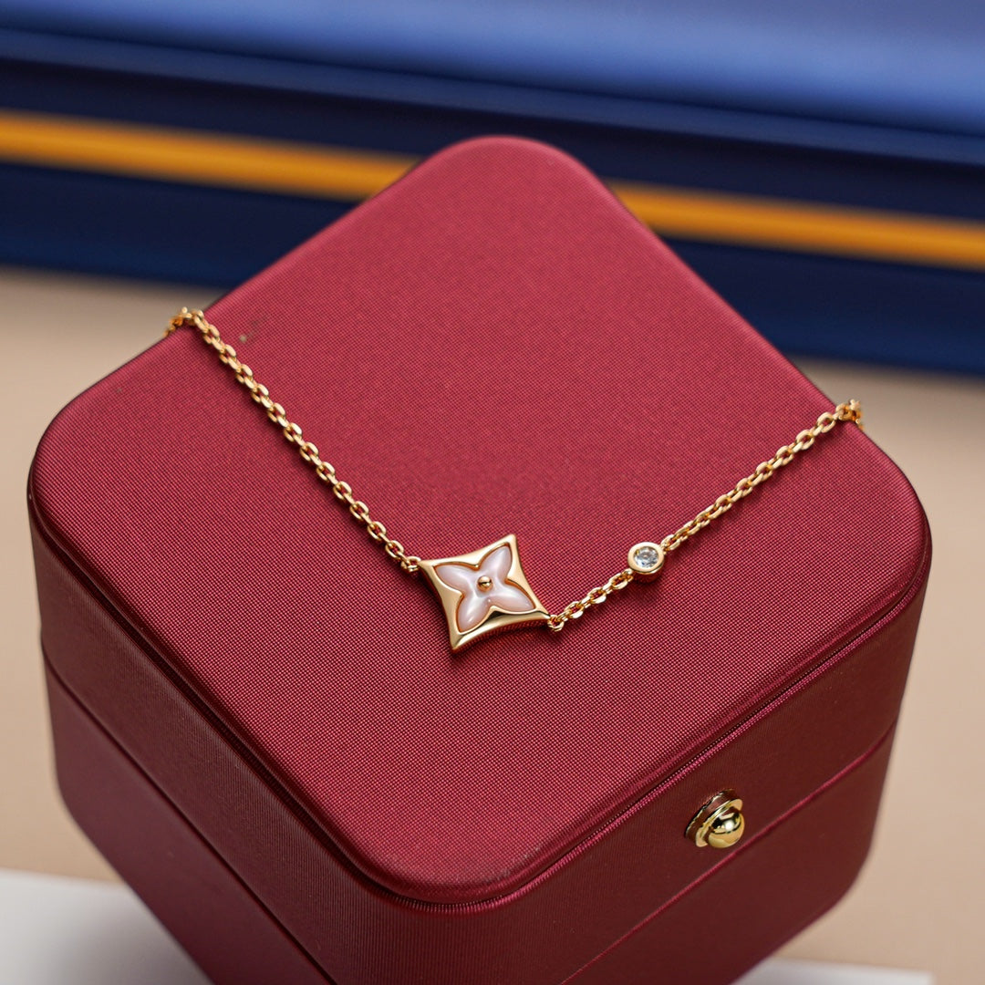 [Lumi Jewelry]STAR 1 DIAMOND PINK GOLD BRACELET