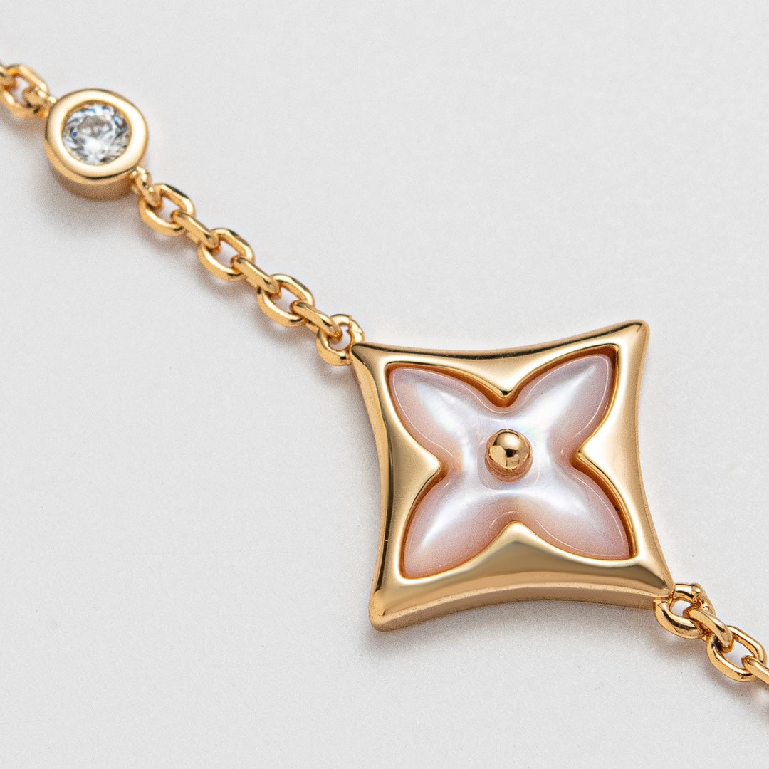 [Lumi Jewelry]STAR 1 DIAMOND PINK GOLD BRACELET
