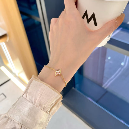 [Lumi Jewelry]STAR 1 DIAMOND PINK GOLD BRACELET