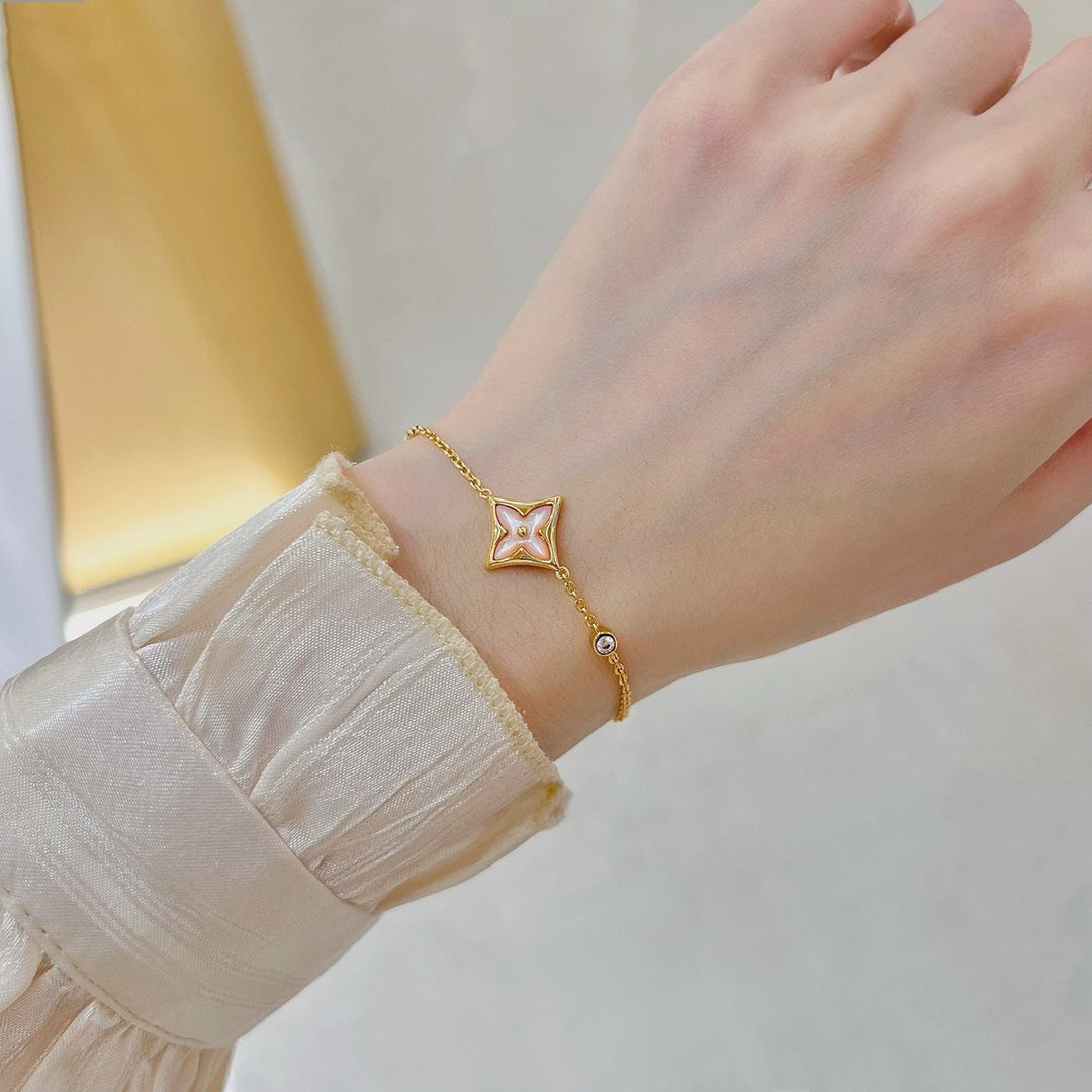 [Lumi Jewelry]STAR 1 DIAMOND PINK GOLD BRACELET